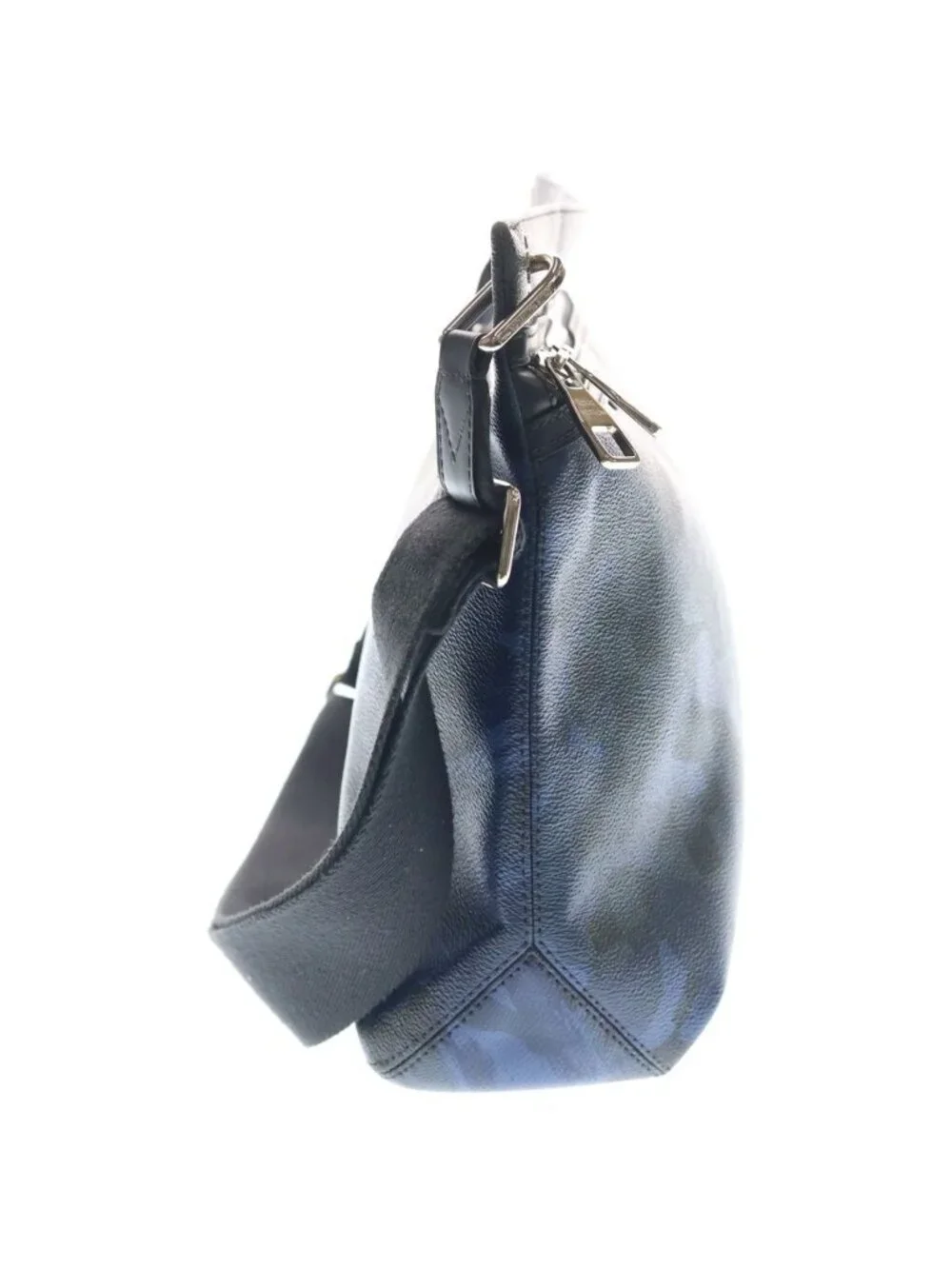 Louis Vuitton Damier Cobalt Camouflage Hunter Shoulder Bag Blue Leather Silver